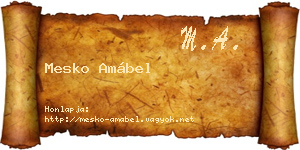 Mesko Amábel névjegykártya